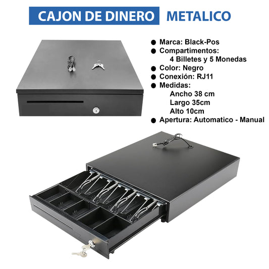 Kit Punto De Venta Cajon + Impresora + Lector + Rollos