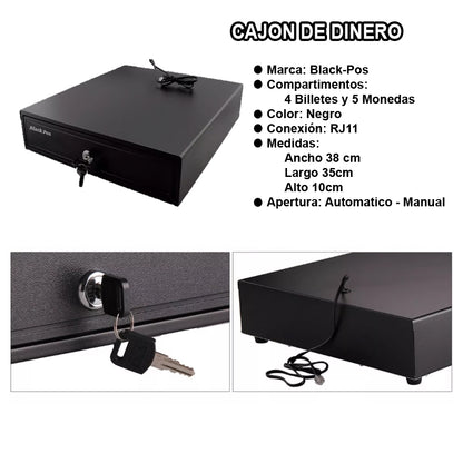 kit Punto De venta Completo 8gb/240gb Bascula + Impresora + Lector + Cajon + Software