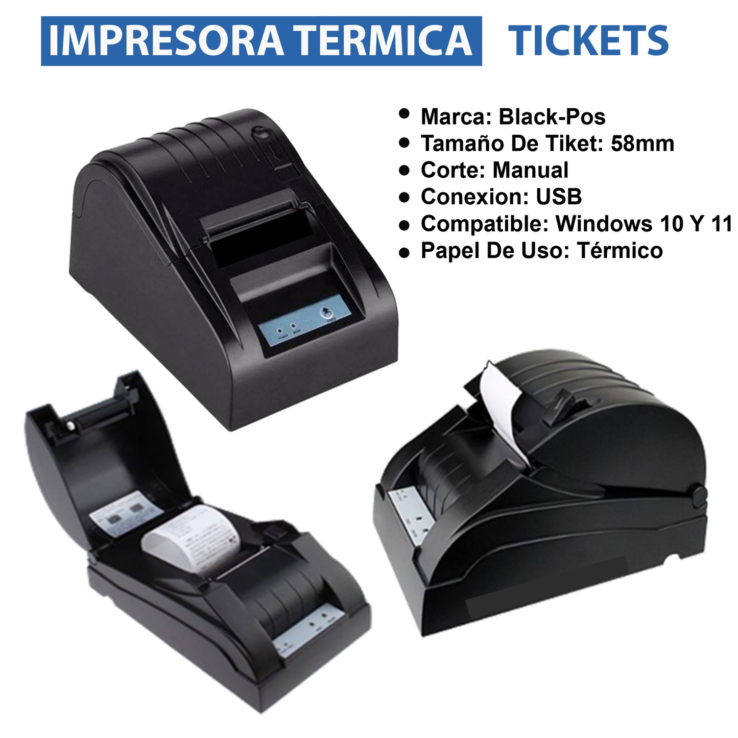 Kit Punto De Venta Cajon + Impresora + Lector + Rollos
