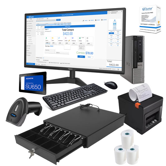 Kit Punto de Venta PC Impresora Cajon Lector + Software SUMA PRO