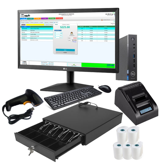 Kit punto de Venta Completo PC + Impresora + Lector + Cajón + Tasven 5