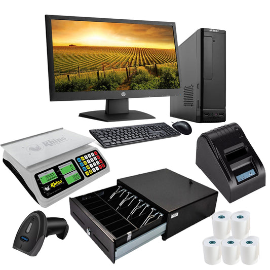 kit Punto De venta Completo 8gb/240gb Bascula + Impresora + Lector + Cajon + Software