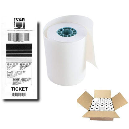 Rollo De Papel Térmico De 57x45mm Caja Con 100pz